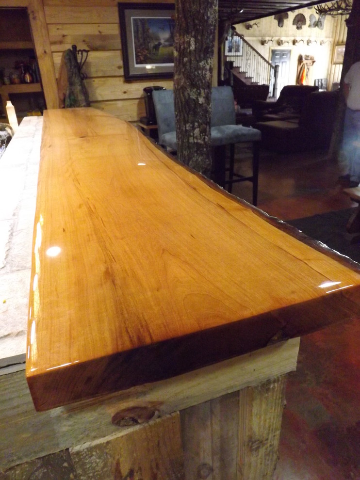 Oak Bar Top Statesboro, GA Rustic Home Bar Atlanta by JAWS