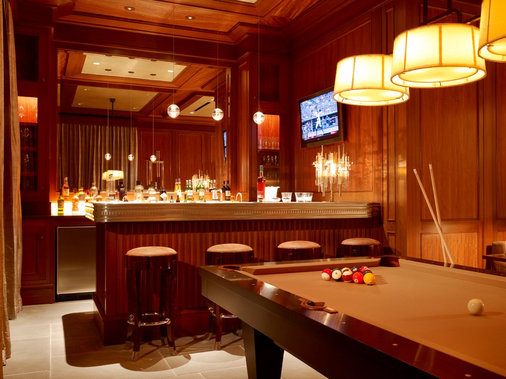 Photo of a traditional home bar in San Francisco.