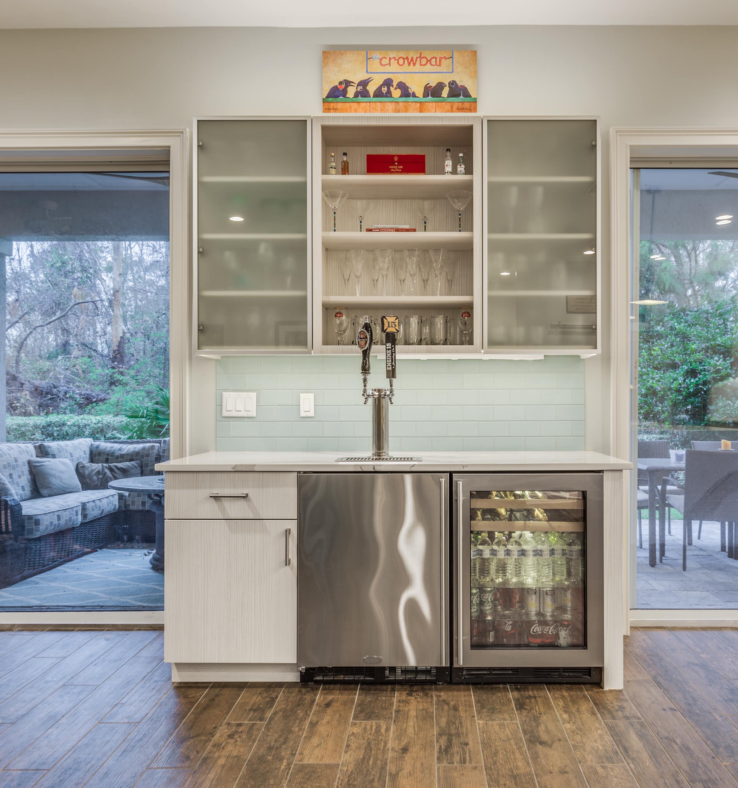 wet bar with kegerator