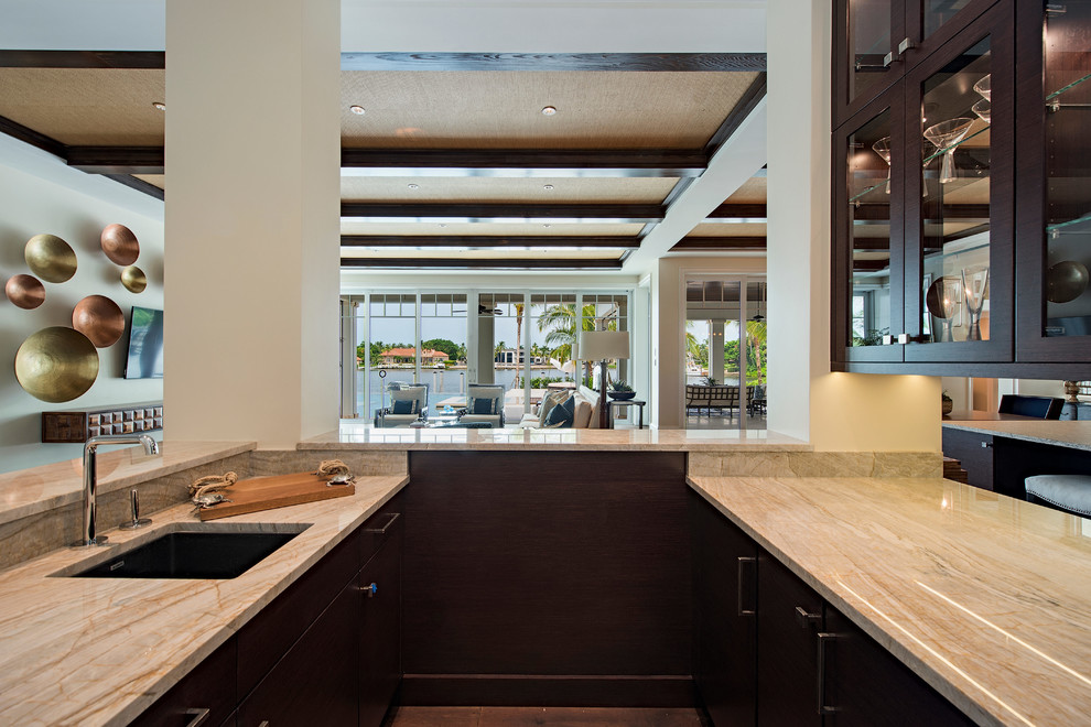 Inspiration for a large world-inspired kitchen in Miami.