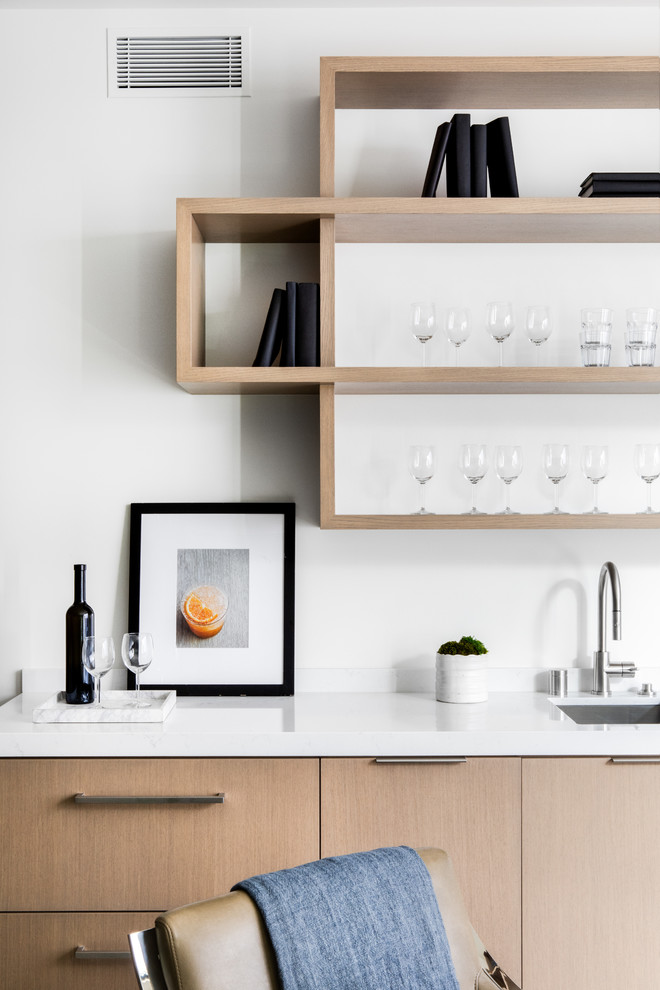 Ramona Modern Home Bar Orange County by Brandon Architects, Inc