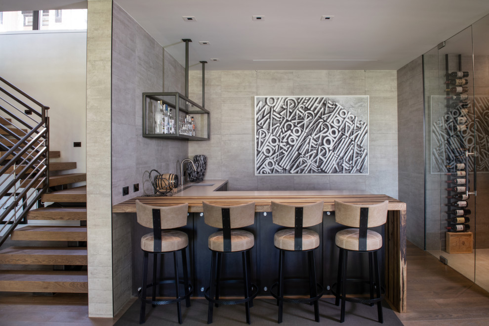 Refined Modern Contemporary Home Bar Denver by Suman Architects