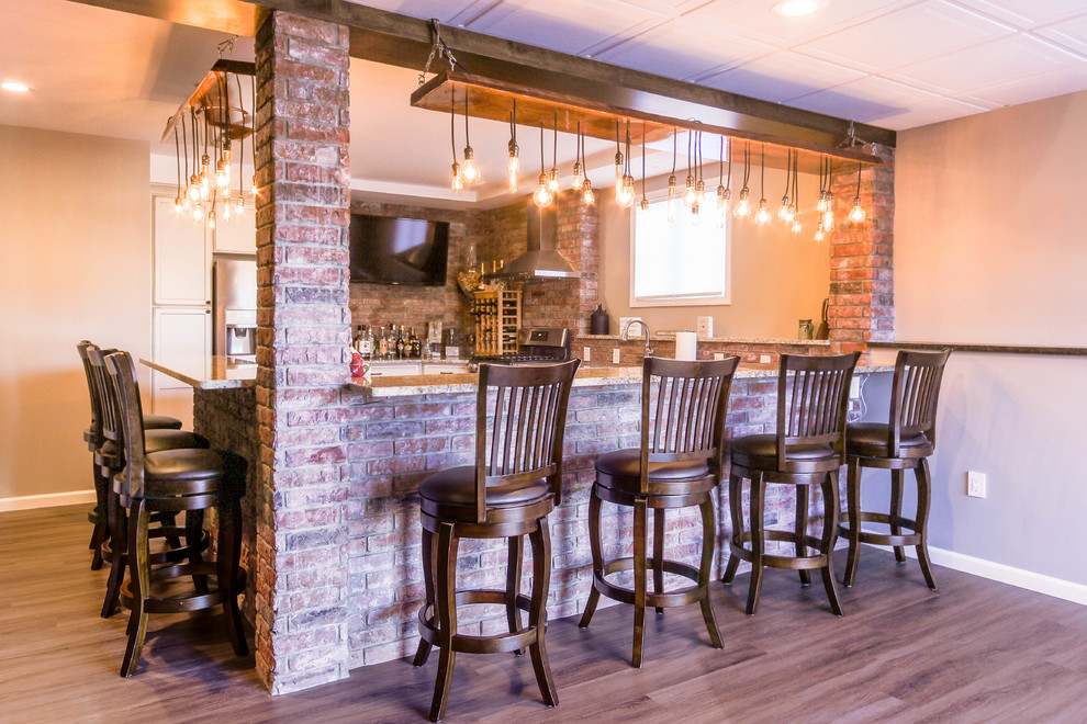 Rustic Basement Bar In Milford Mi Rustic Home Bar Detroit By Dream Kitchens Houzz