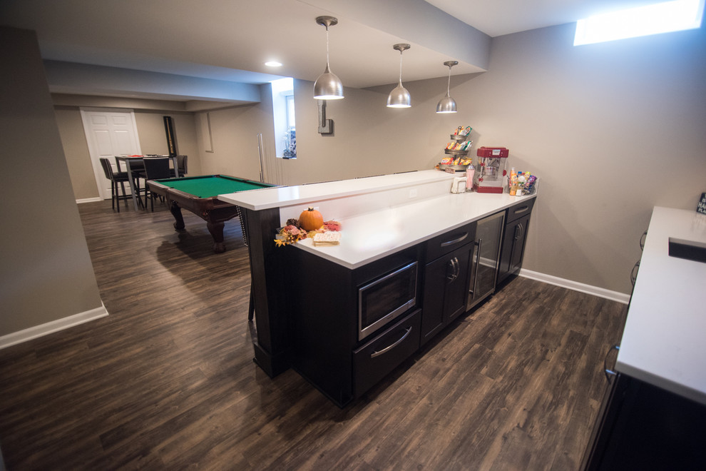 Shelby Township Basement Traditional Home Bar Detroit by Finished Basements Plus Houzz