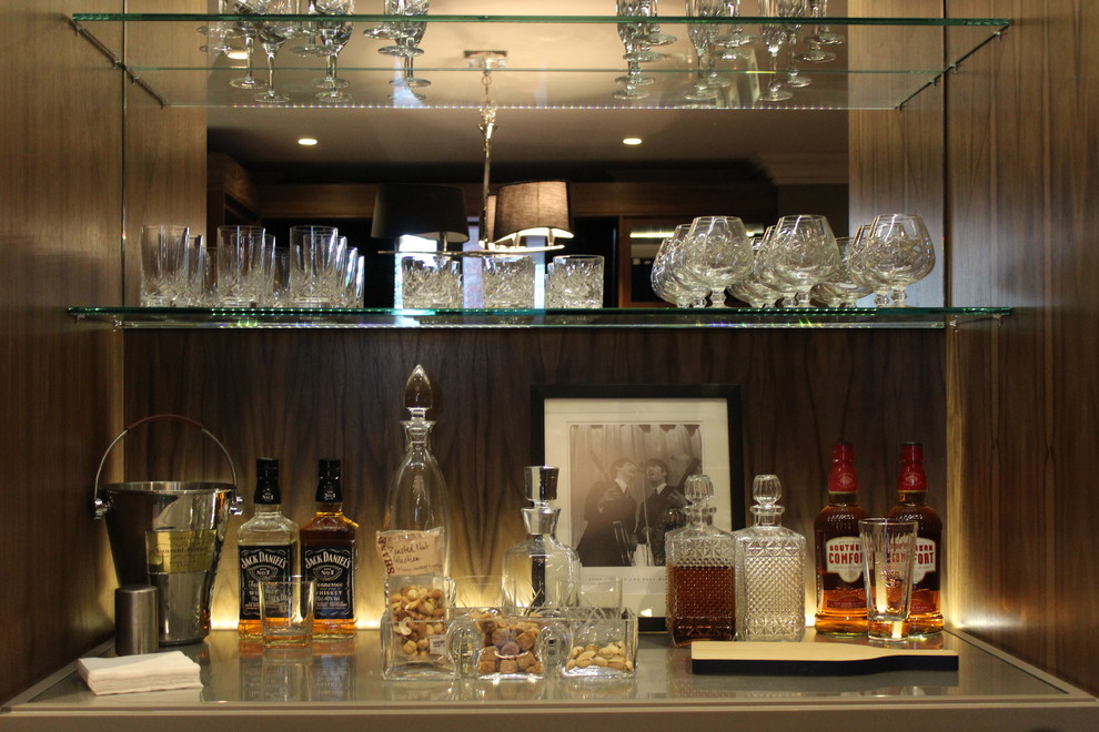 Photo of a contemporary home bar in Cheshire.