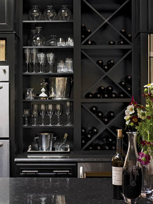 Inspiration for a transitional home bar remodel in Boston