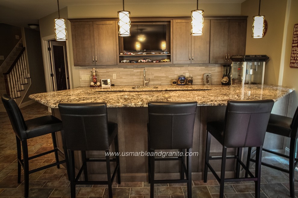 Springfield Bar Project Home Bar Chicago by US Marble & Granite