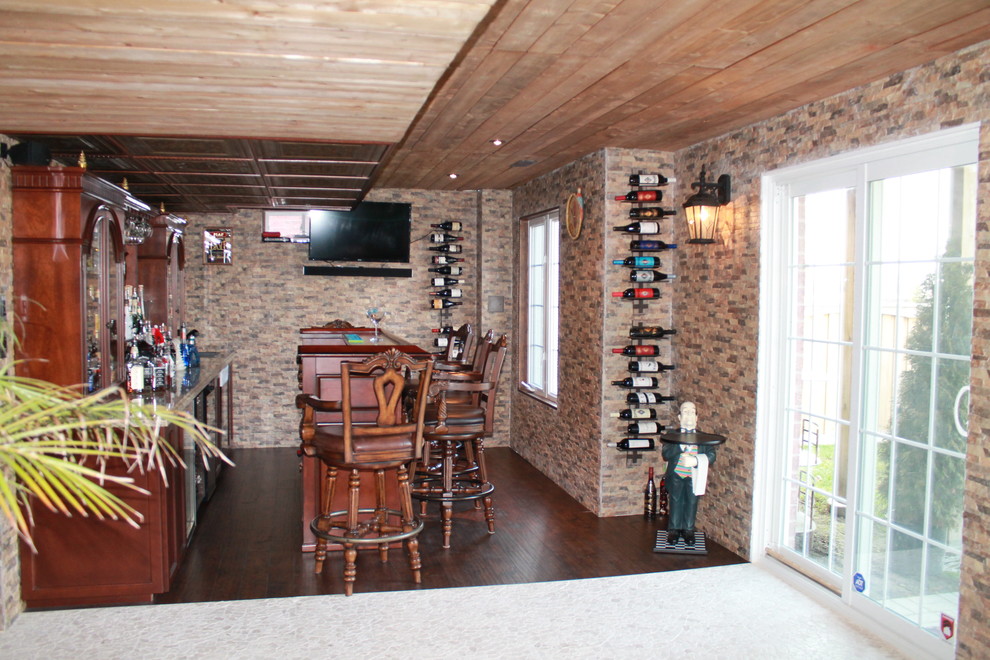 Stone Bar Mediterranean Home Bar Toronto by Happy Home