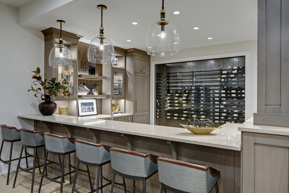 Transitional Basement Bar - Transitional - Home Bar - Chicago - by ...
