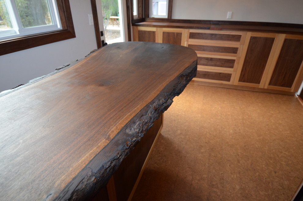 Walnut and Pecan Bar Rustic Home Bar San Diego by MFW