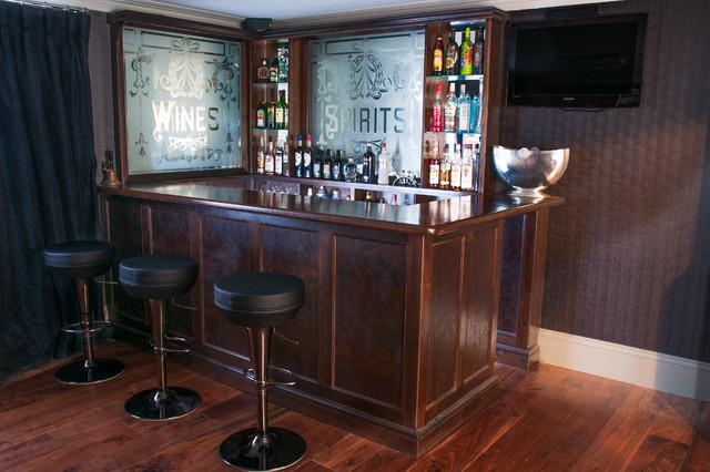 Walnut Bar Traditional Home Bar Sussex by Mark Heeler