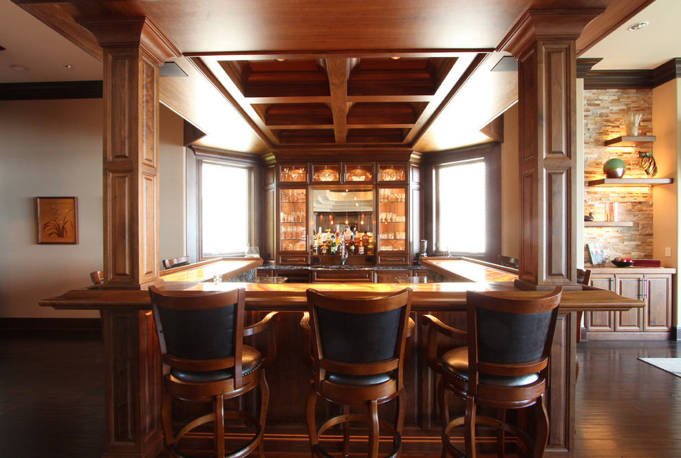 Walnut Home Bar Traditional Home Bar Other by Denise Quade