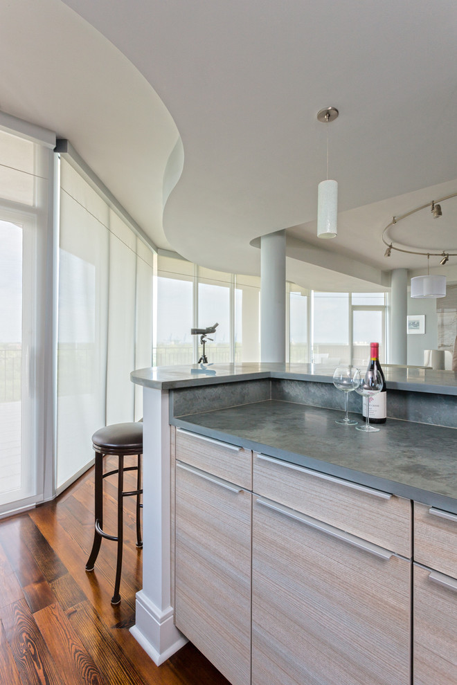 Walnut Street Penthouse Bar Contemporary Home Bar New Orleans