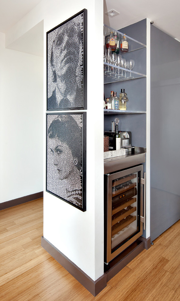 Small modern home bar in New York.