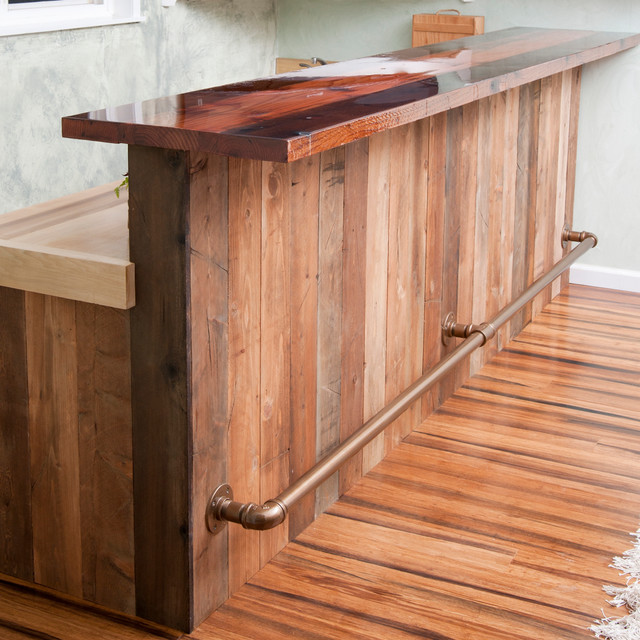 Western Rustic Bar Home, Foot Rail For Kitchen Island