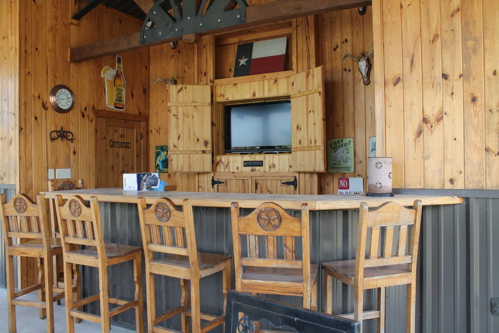 Western Style Outdoor Bar and Patio Rustic Home Bar Austin by Tukasa Creations, Inc. Houzz