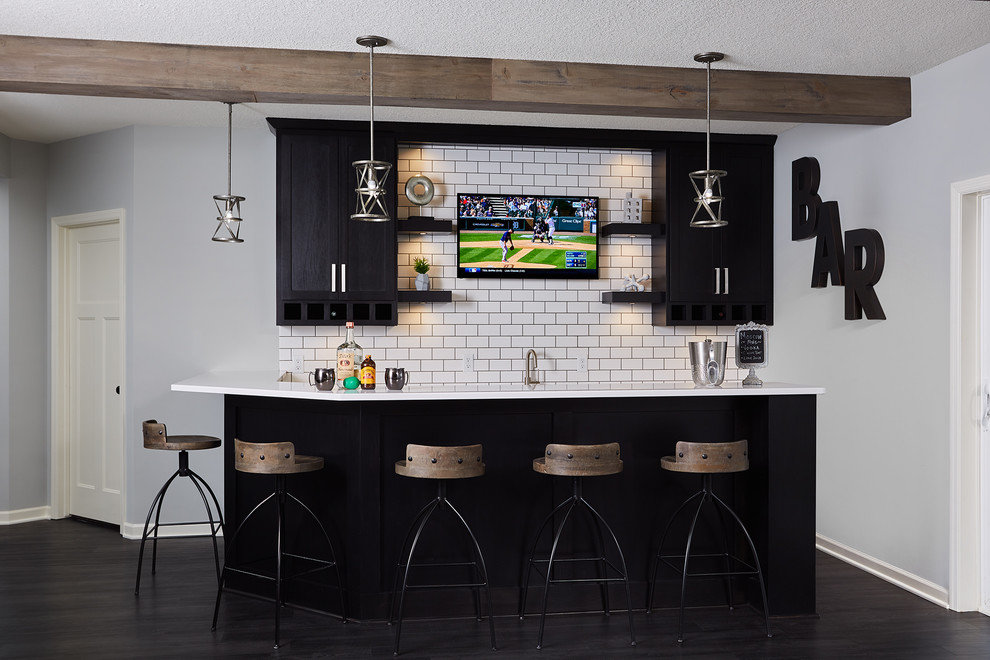Wet Bar Industrial Home Bar Minneapolis by RHouse Design Build