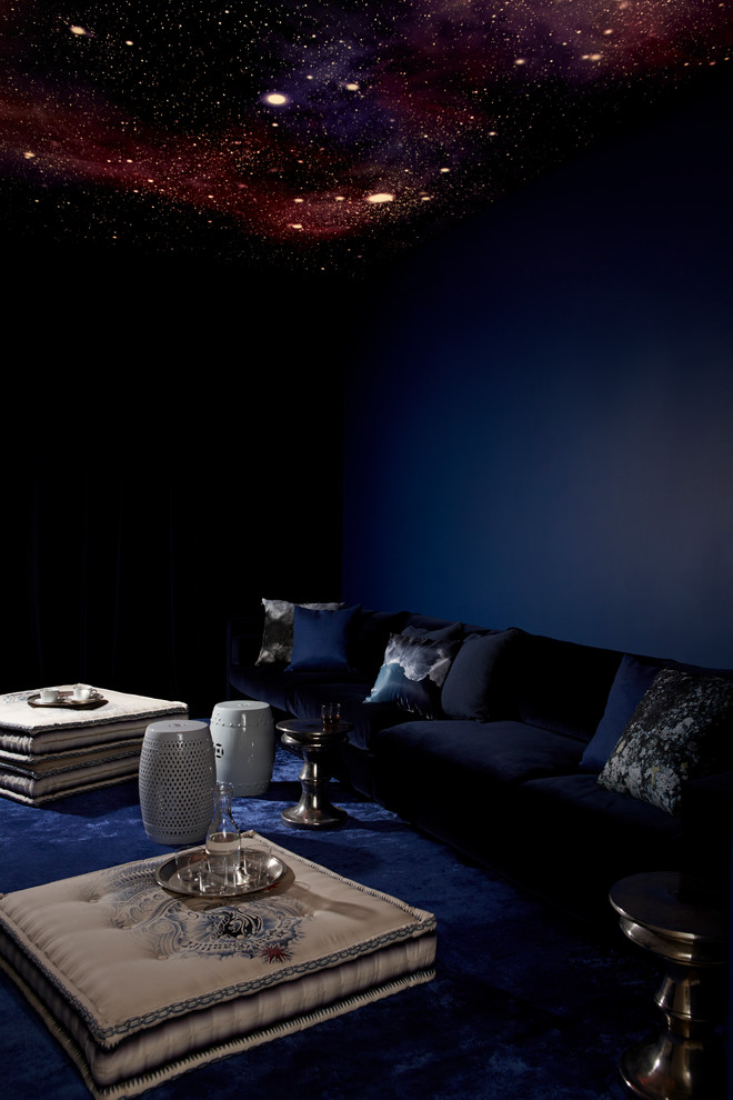 Delhi Apparment Eclectic Home Theater Delhi by Graham Atkins