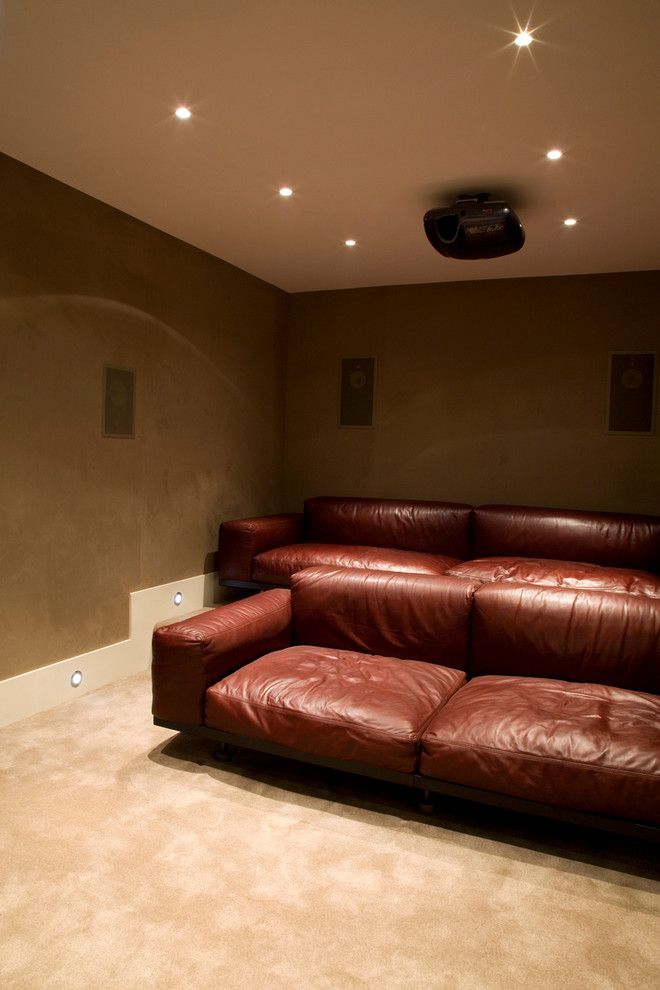 Fabric walling Traditional Home Theater London by Mille