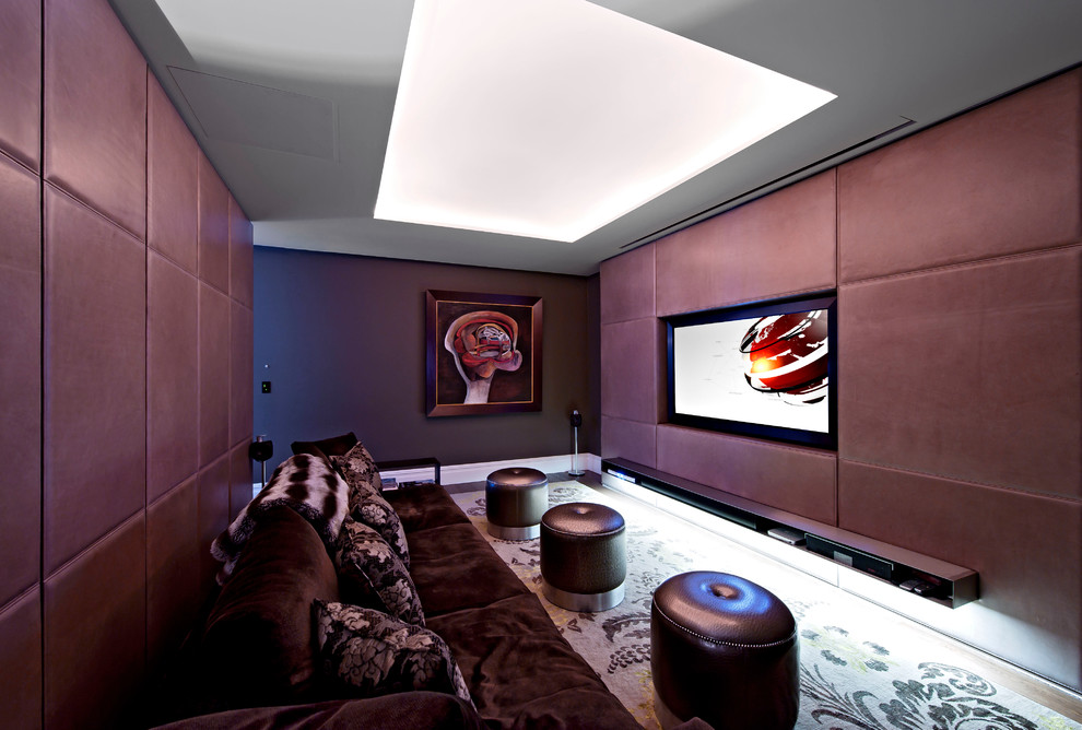 Inspiration for a home cinema in London.