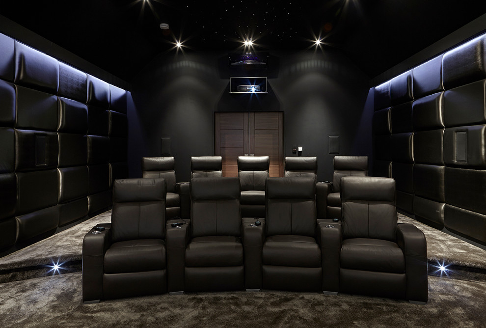 Private Home Chigwell Contemporary Home Theater London by Is
