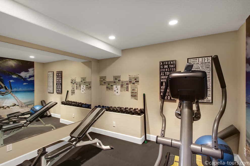 Example of a home gym design in Portland