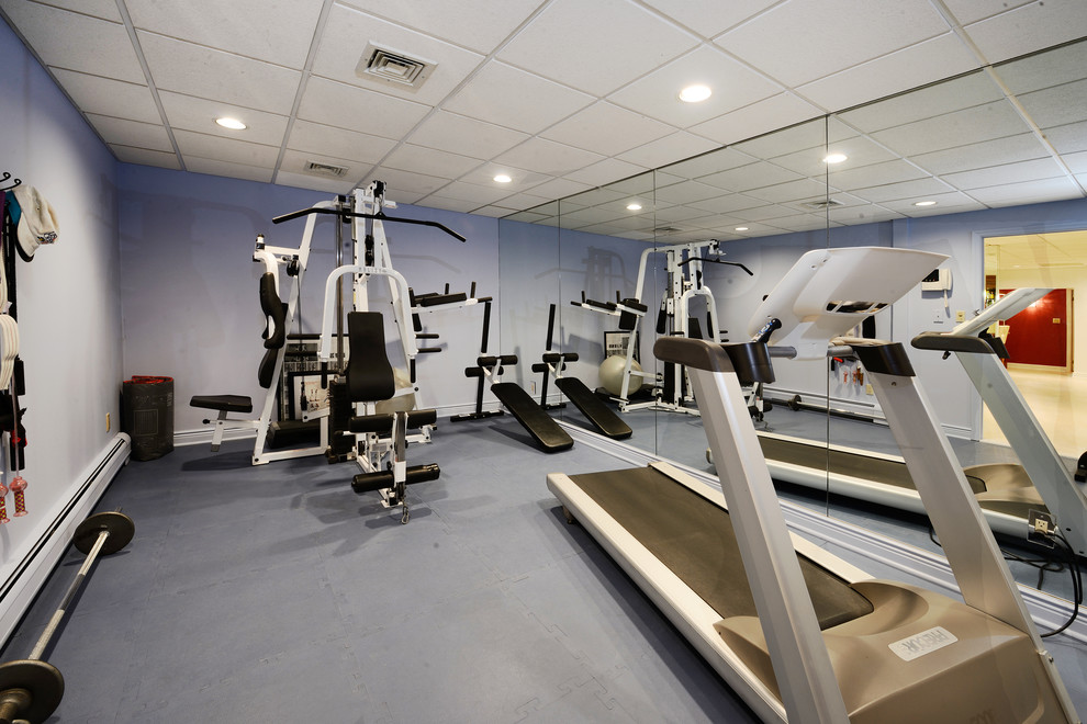 55 W Wildwood Road Saddle River, NJ Home Gym New York by Hudson