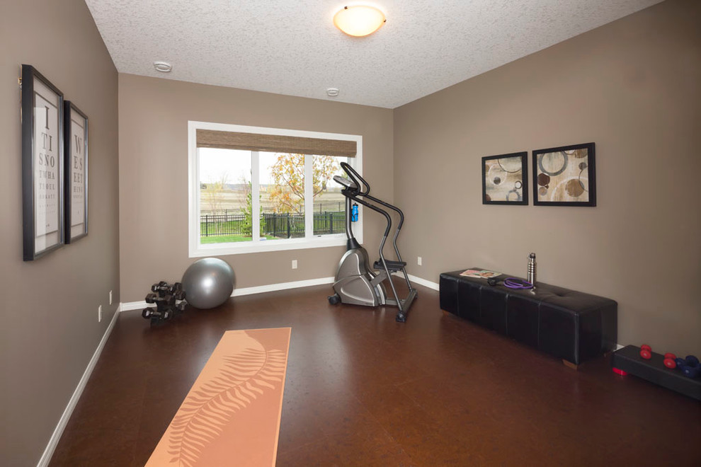 Traditional home gym in Calgary.