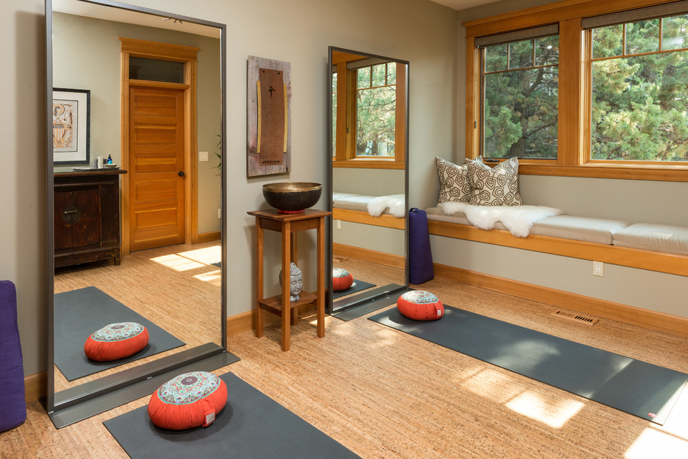 Photo of a world-inspired home gym in Other.