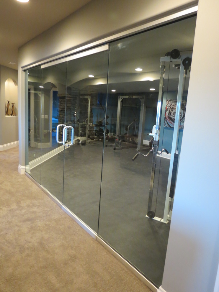 Contemporary home gym in Omaha.
