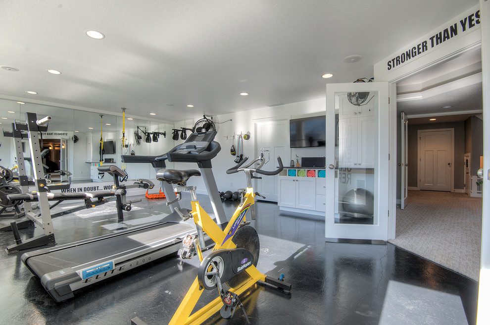 Design ideas for a classic home gym in Salt Lake City.
