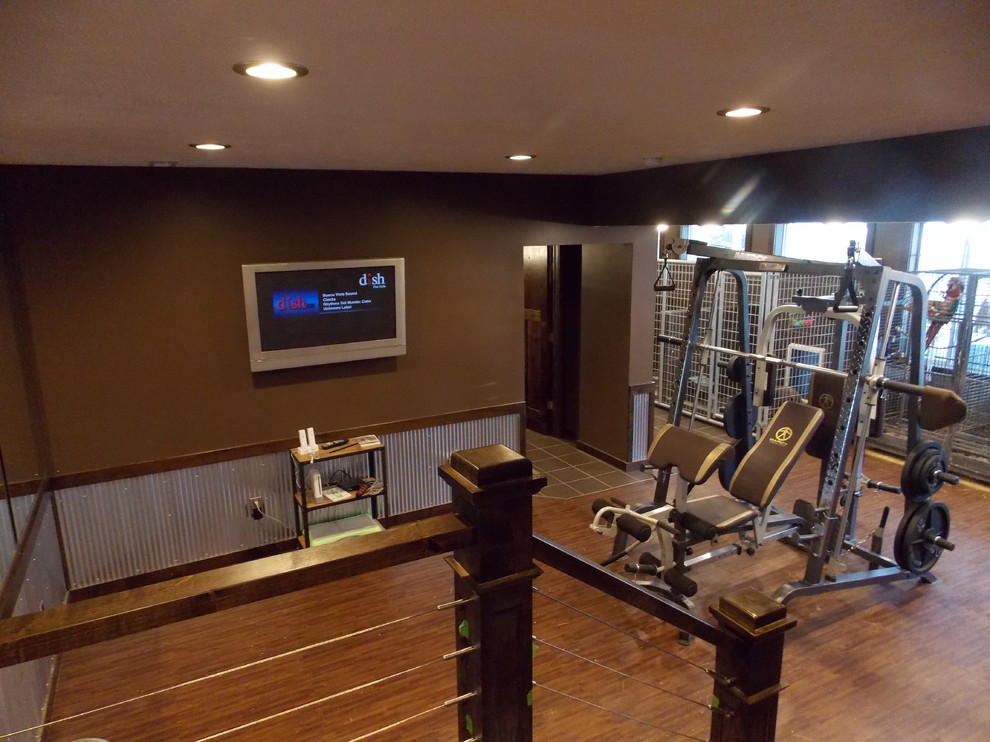 Photo of a contemporary home gym in Other.