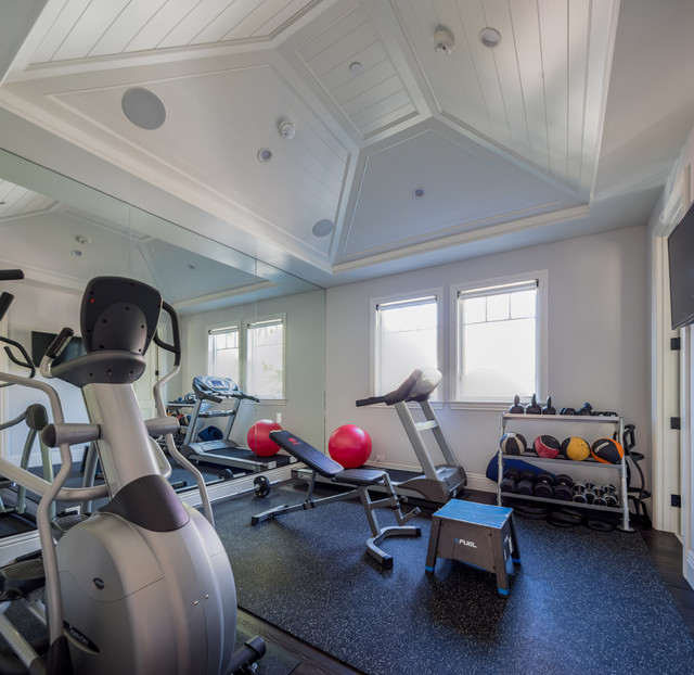 Cape Cod Beach Style Home Gym Los Angeles by Sophisticate