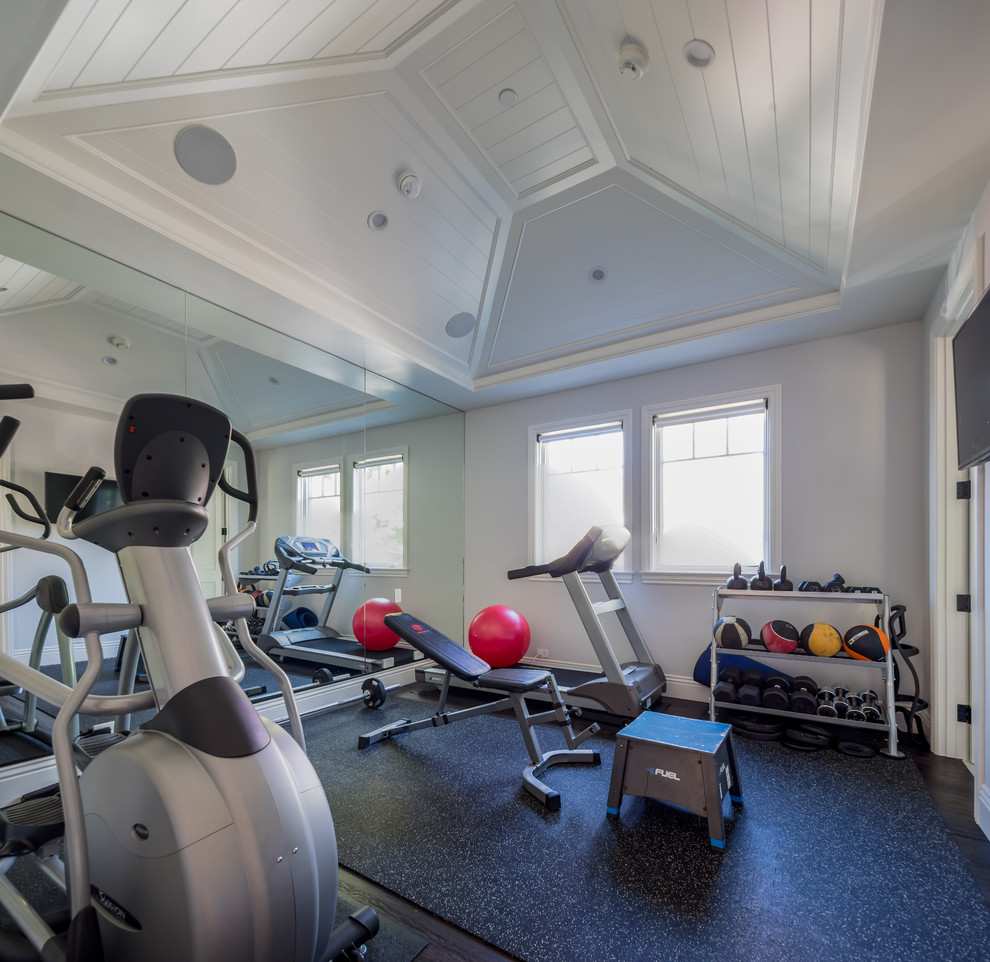 Cape Cod Beach Style Home Gym Los Angeles by Sophisticate