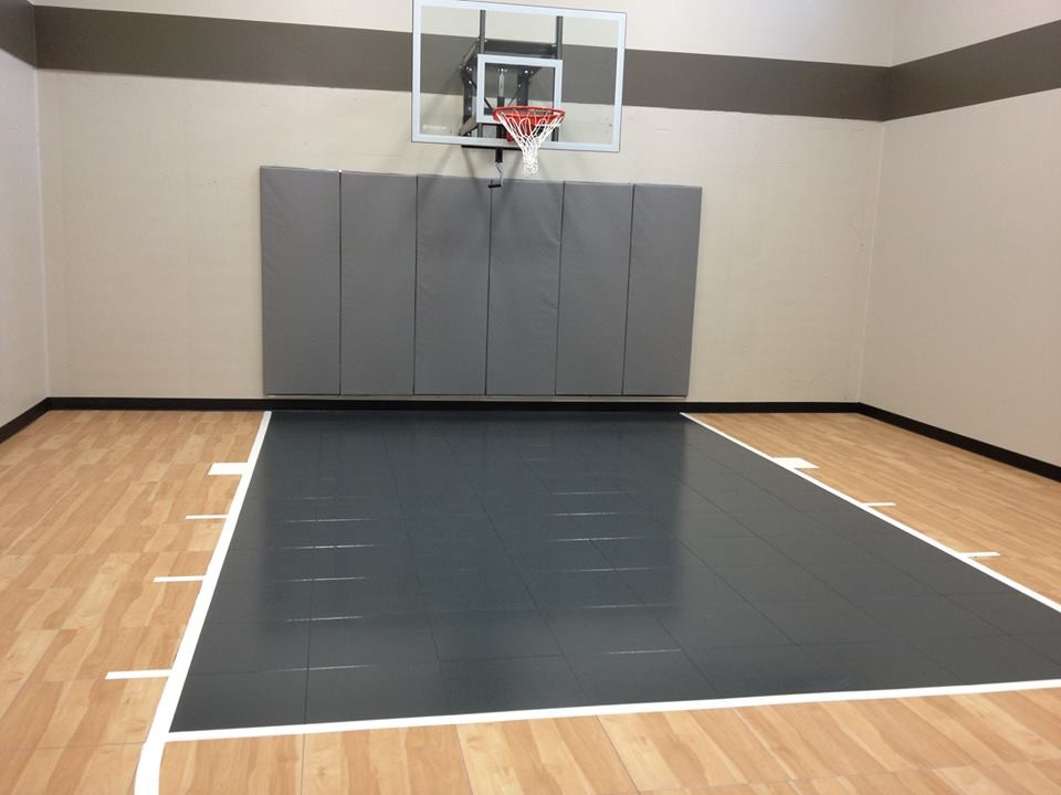 Custom Indoor 1/2 Basketball Court Gym by SnapSports - Home Gym - Salt ...