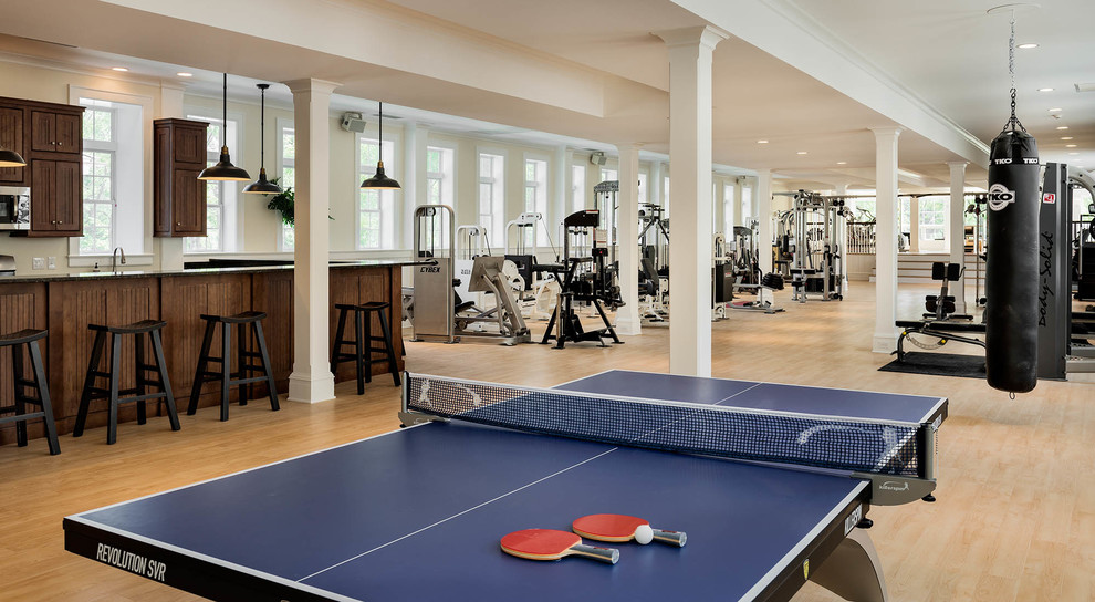 Family Sports Barn Farmhouse Home Gym New York By Crisp Architects