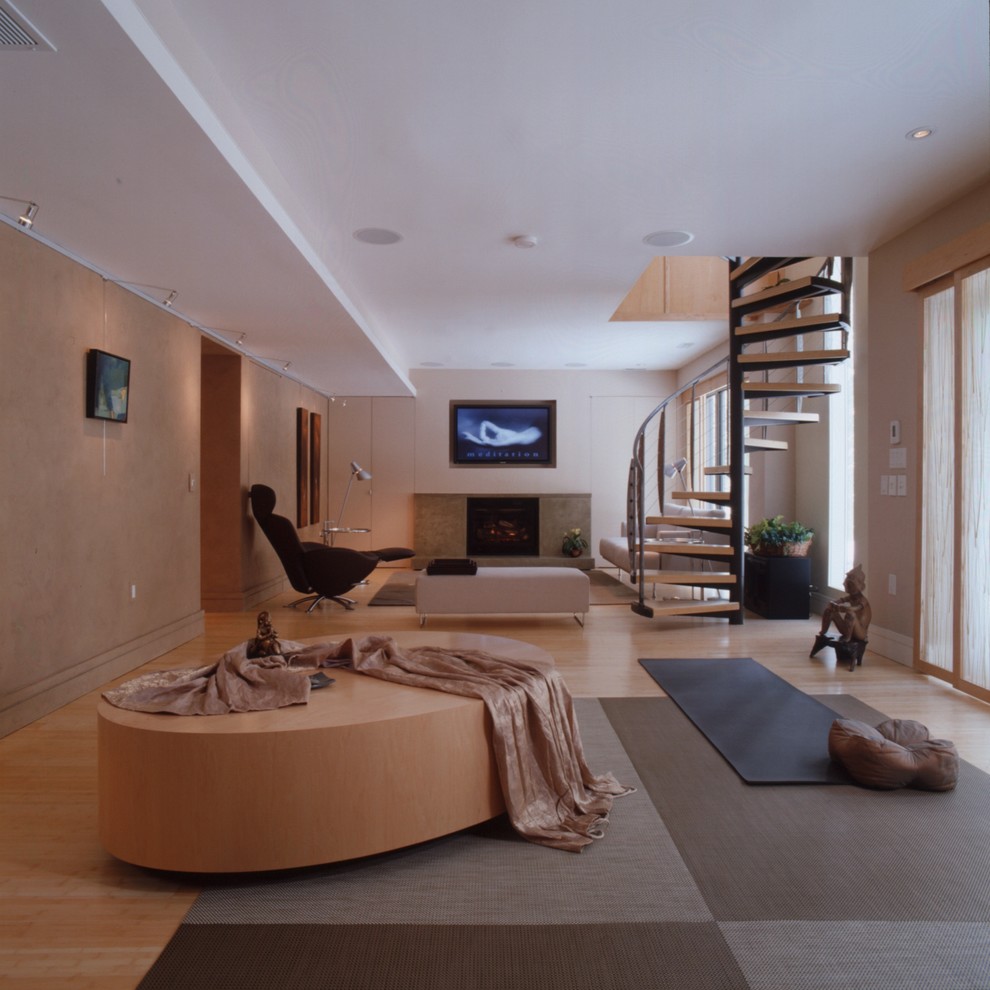 Inspiration for a modern home gym remodel in DC Metro