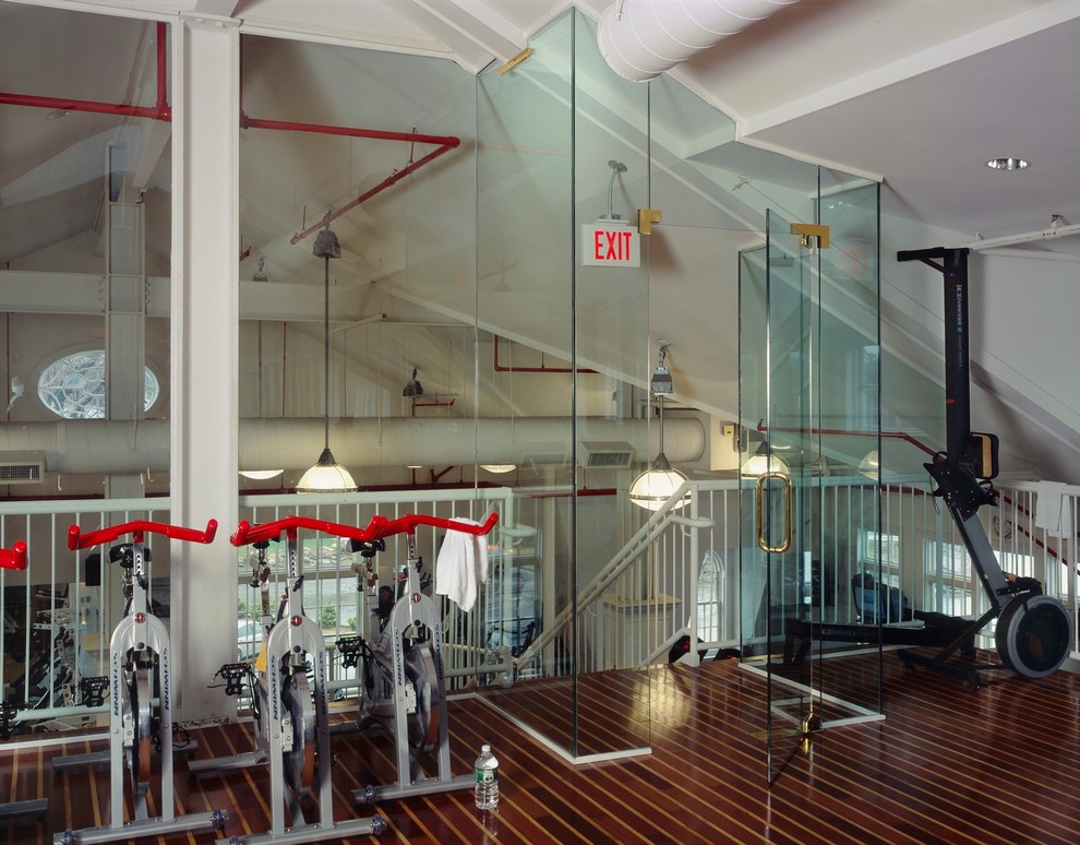 Frameless Glass Walls & Partitions Contemporary Home Gym New York by American Frameless