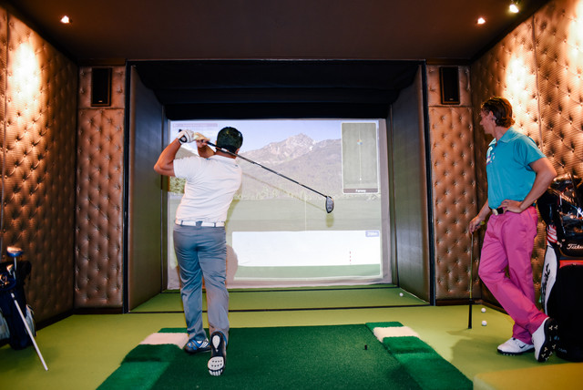 Full Swing Golf Simulator Room At Home Traditional Home Gym Other Houzz