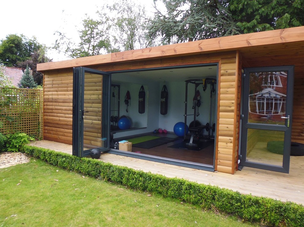 Garden Gym Built To A Very High Standard By Iby Construction Contemporary Home Gym Manchester By Iby Construction