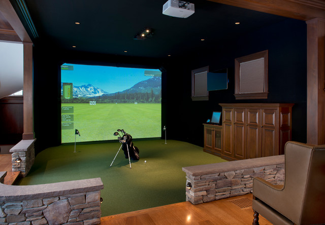 home theater and golf simulator