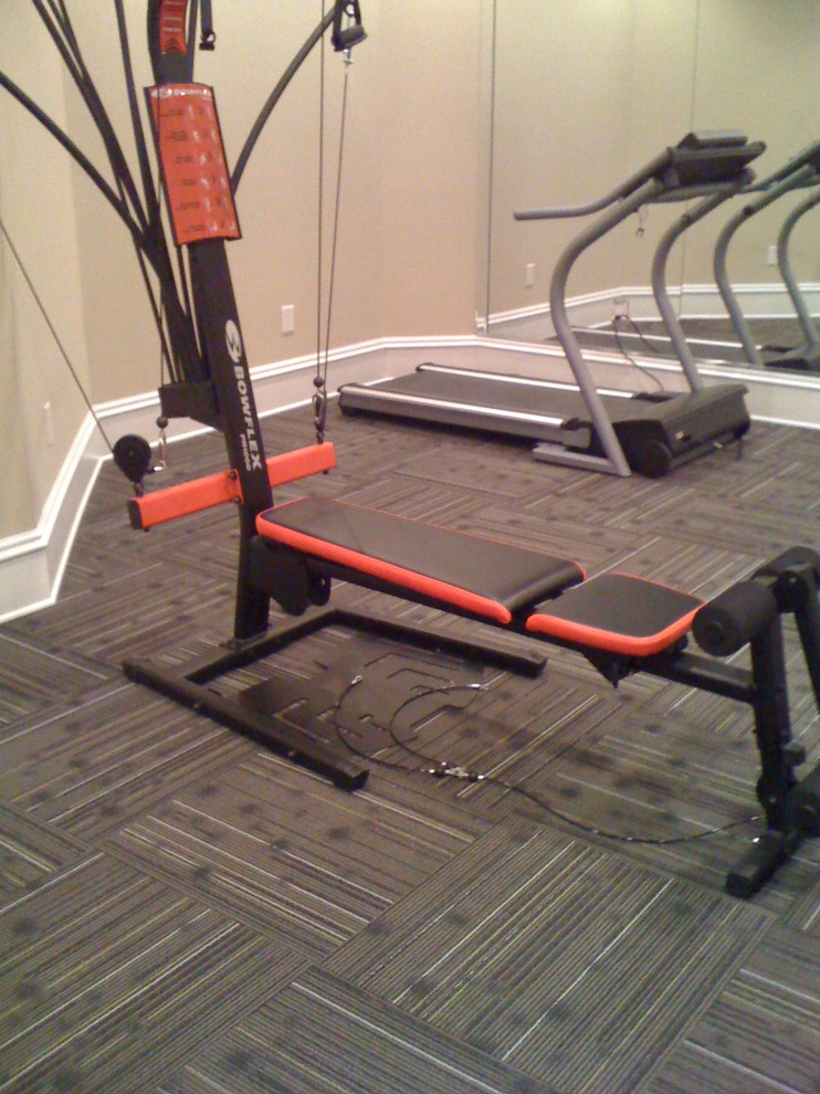 Home Gym with Commercial Carpet Squares Home Gym Atlanta by Dogwood Home & Design Houzz