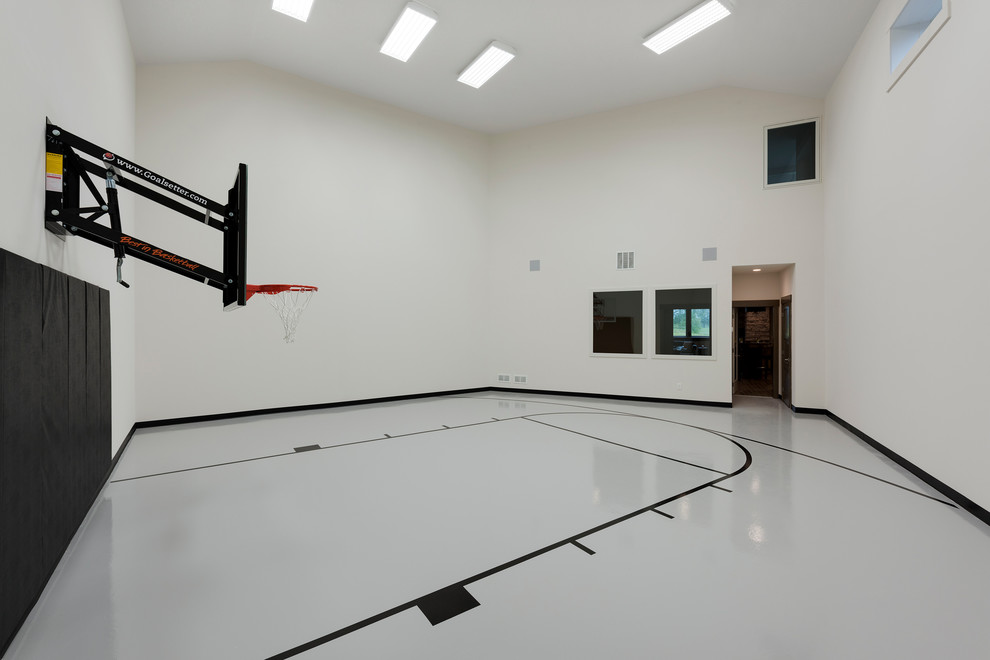 Inspiration for a timeless concrete floor indoor sport court remodel in Minneapolis