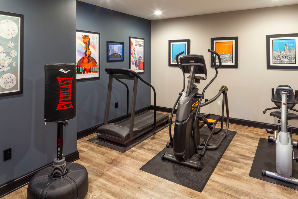 Industrial Style Basement Remodel Industrial Home Gym Baltimore
