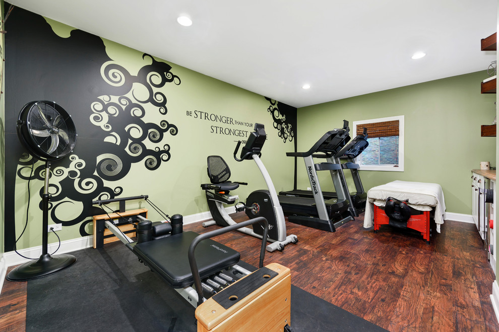 Example of a country home gym design in Chicago