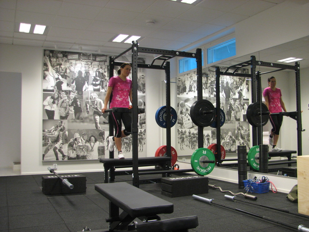 This is an example of a modern home gym in Raleigh.