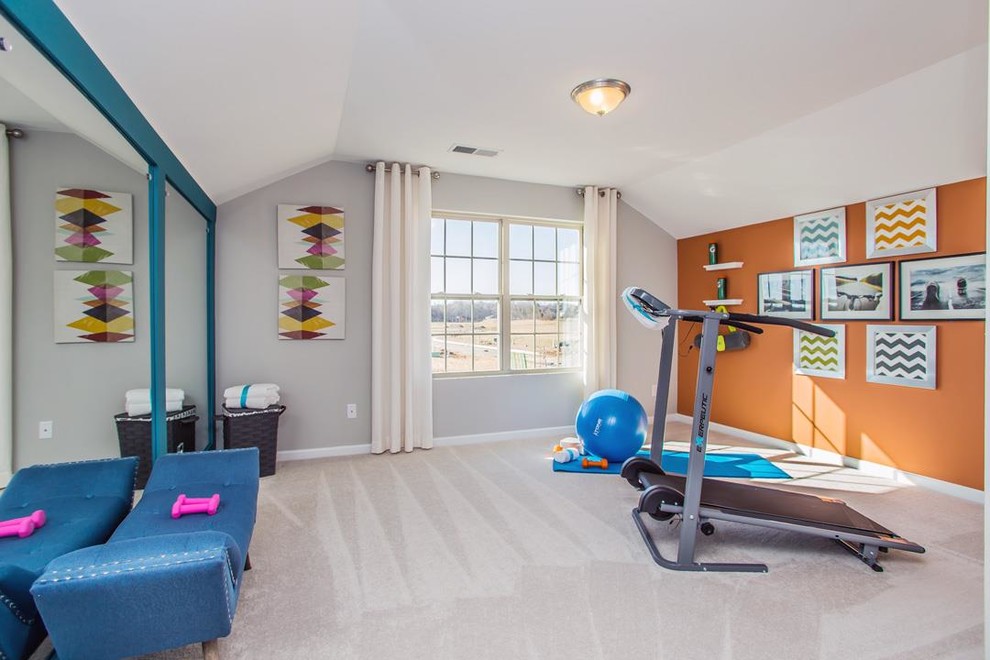 This is an example of a classic home gym in Charlotte.
