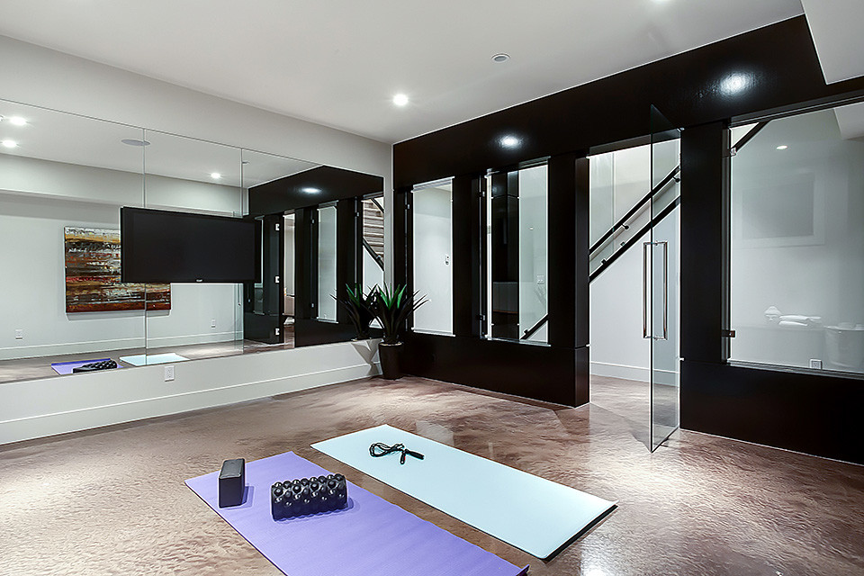 Mid Century Modern Residence Midcentury Home Gym Calgary by