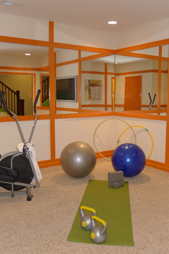 Example of an eclectic home gym design in DC Metro