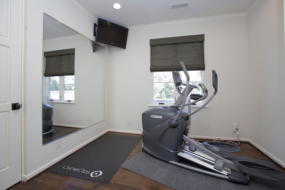 This is an example of a mediterranean home gym in Dallas.